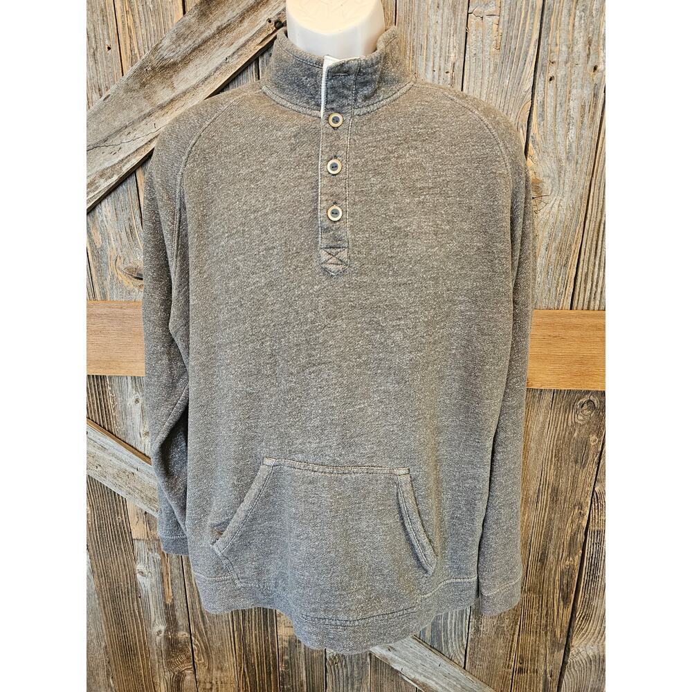 G.H. Bass & Co. men's size large L henley pullover sweater with pocket preppy ^